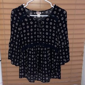 Black long bell sleeve Mossimo Supply Co blouse